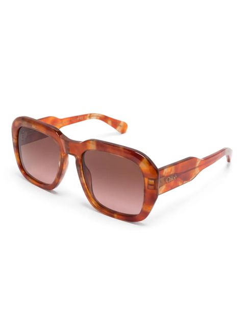 Chloé Eyewear oversize-frame sunglasses - Brown - zdjęcie produktu nr 2