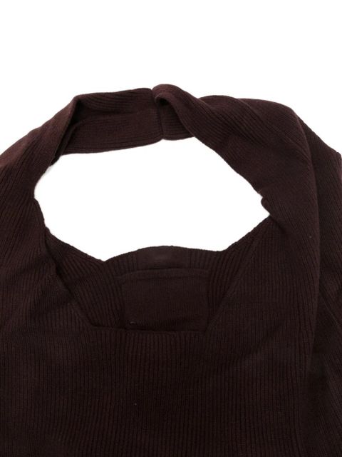 Aya Muse Sol ribbed shoulder bag - Brown