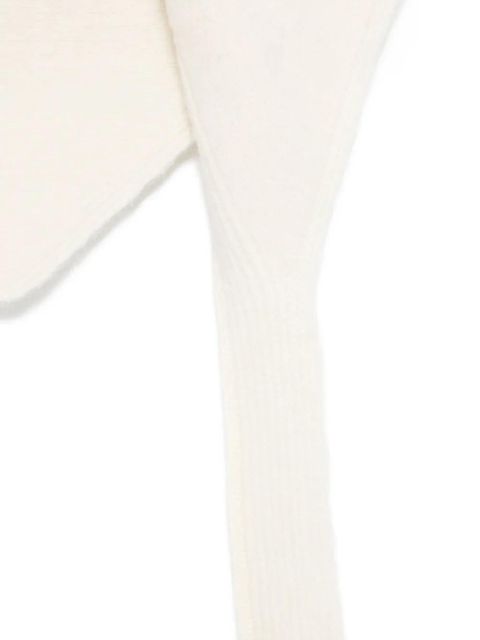 Jacquemus ribbed-knit collar scarf - White