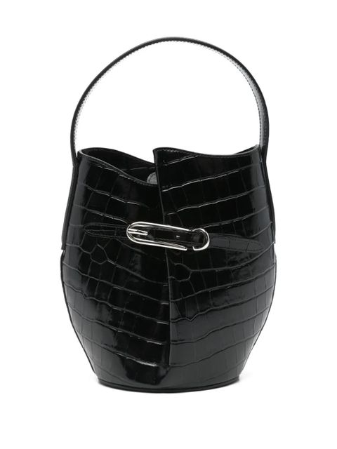 Liffner croc-embossing belted bucket bag - Black - zdjęcie produktu nr 1