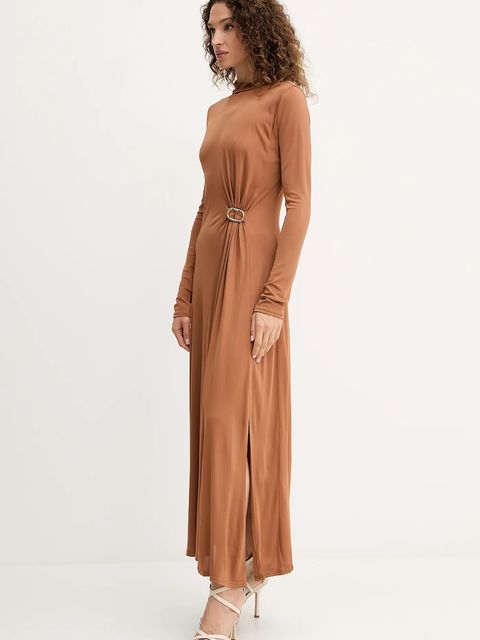 Twinset sukienka kolor brązowy maxi prosta 252TP2024 - zdjęcie produktu nr 2