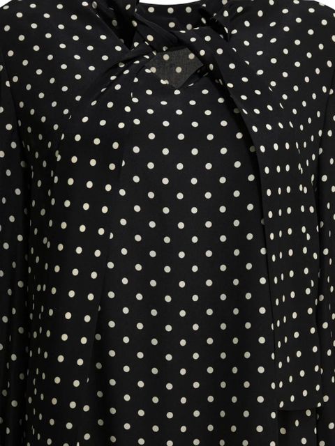Valentino Garavani polka-dot pussy-bow mini dress - Black