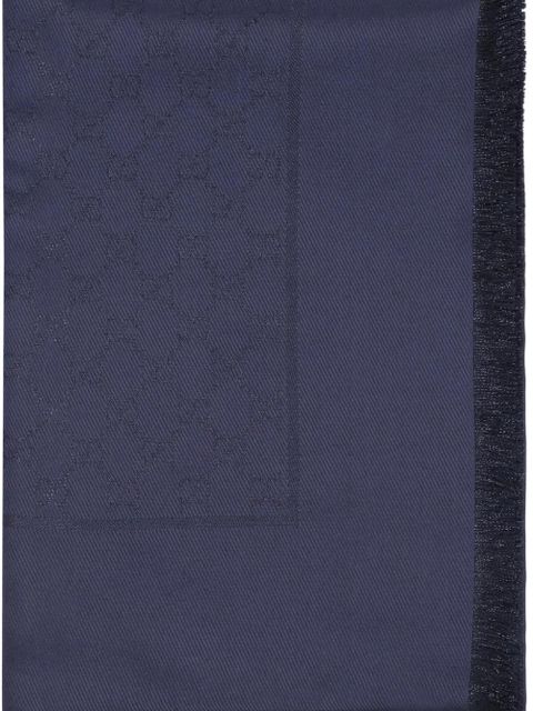 Gucci GG fringed shawl - Blue - zdjęcie produktu nr 2