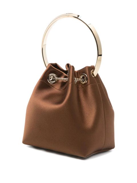 Jimmy Choo Bon Bon ring-handle tassel mini bag - Brown