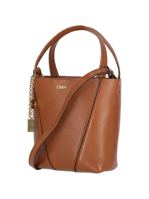 Chloé small Chloé Spin charm-detai tote bag - Brown