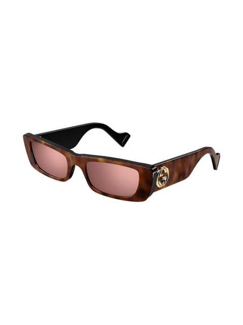 Gucci Eyewear rectangular-frame sunglasses - Brown