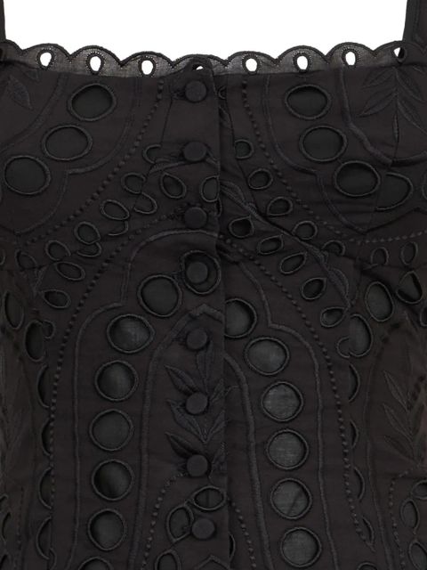 Charo Ruiz Ibiza Nereus cutwork top - Black