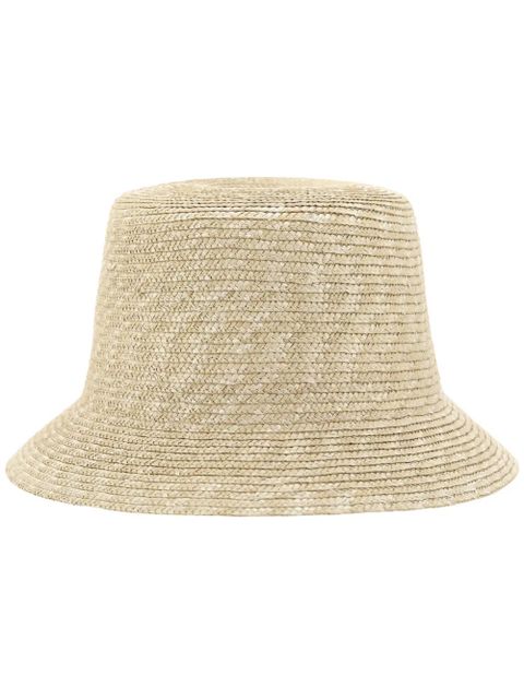 Saint Laurent logo-plaque straw bucket hat - Neutrals - zdjęcie produktu nr 1