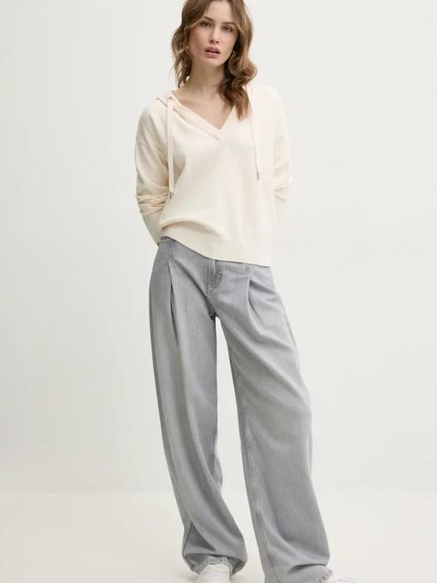 Morgan sweter MBALLON damski kolor beżowy lekki MBALLON