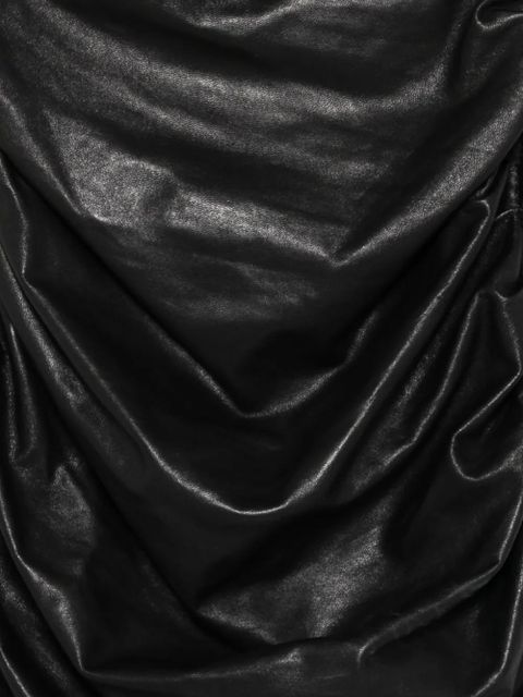 AMIRI ruched calf leather mini dress - Black