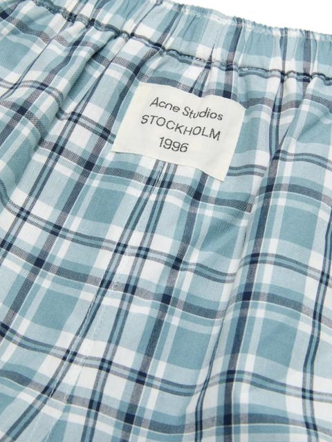 Acne Studios check-pattern bubble shorts - Blue