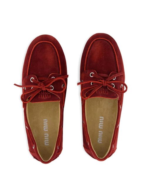 Miu Miu lace-up loafers - Red