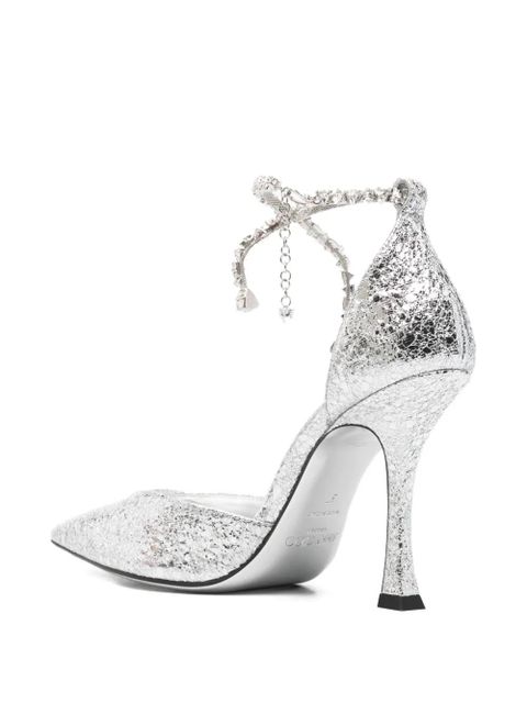 Jimmy Choo Stevie metallic heeled pumps - Silver