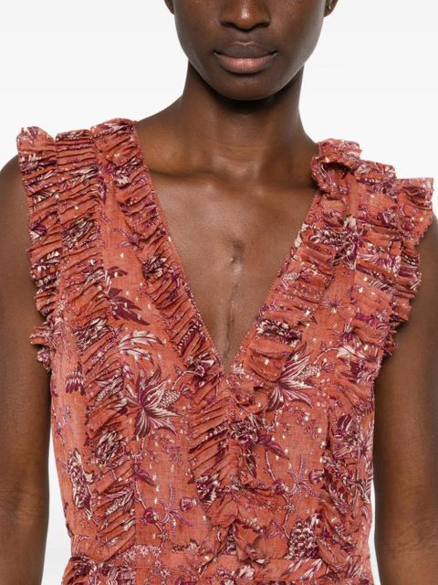 Ulla Johnson Aida ruffled floral gown - Brown