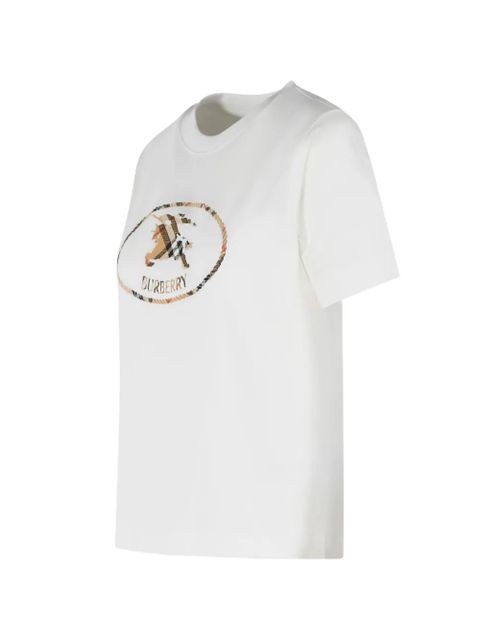 Burberry logo embroidered T-shirt - White