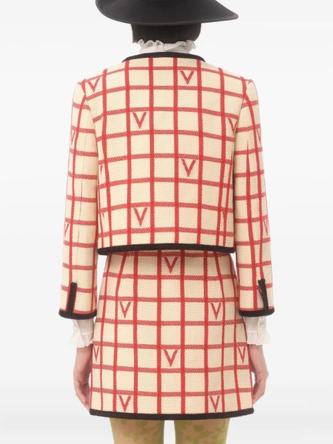Valentino Garavani grid pattern embellished jacket - Neutrals