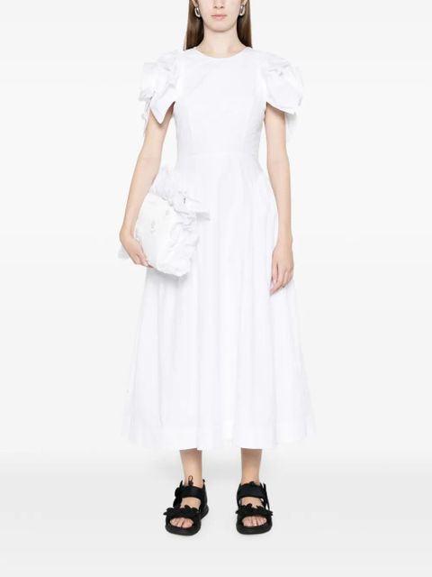 Simone Rocha round-neck ruffled midi dress - White