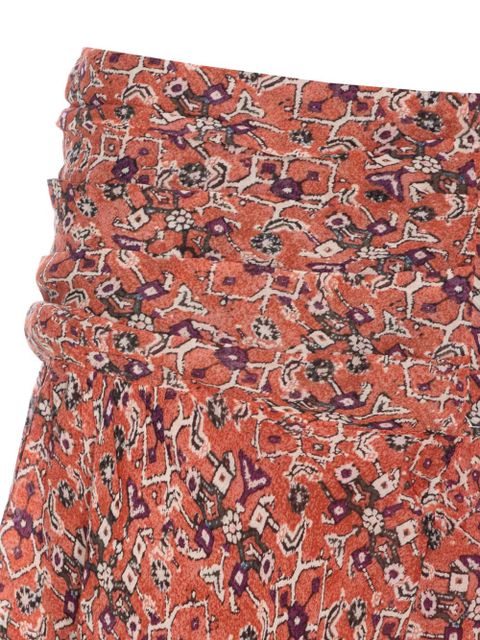 MARANT ÉTOILE ruffled patterned mini skirt - Orange