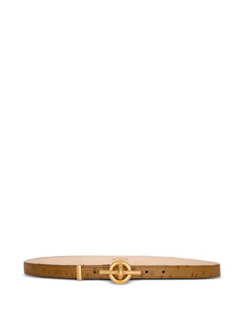 Balmain embossed t-bar belt - Brown - zdjęcie produktu nr 1