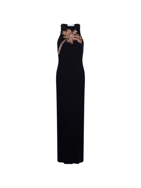 Rabanne embroidered-palm-tree maxi dress - Black - zdjęcie produktu nr 1
