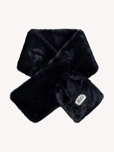 Bizuu szalik FLUFFY damski kolor czarny gładki FLUFFY CZARNY - zdjęcie produktu nr 2