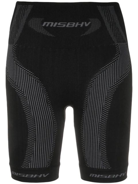 MISBHV logo intarsia-knit cycling shorts - Black - zdjęcie produktu nr 1