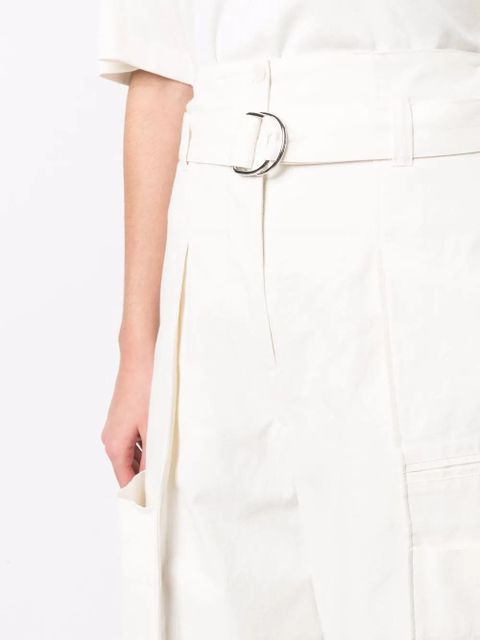 LEMAIRE belted capri shorts - White