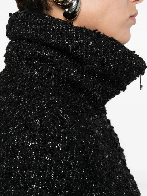 Moncler zip-fastening tweed jacket - Black