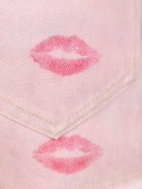 MARANT ÉTOILE Lesia kiss-print frayed shorts - Pink