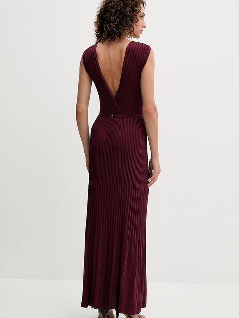 Twinset sukienka kolor bordowy maxi rozkloszowana 252TP3160 - zdjęcie produktu nr 2