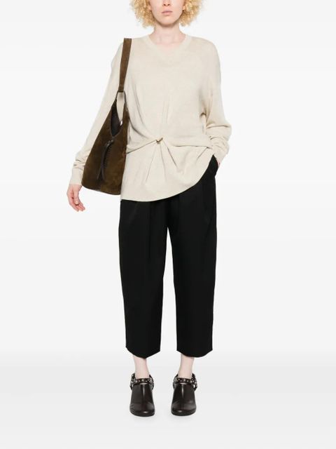 ISABEL MARANT Chiraz V-neck ring-detail sweater - Neutrals