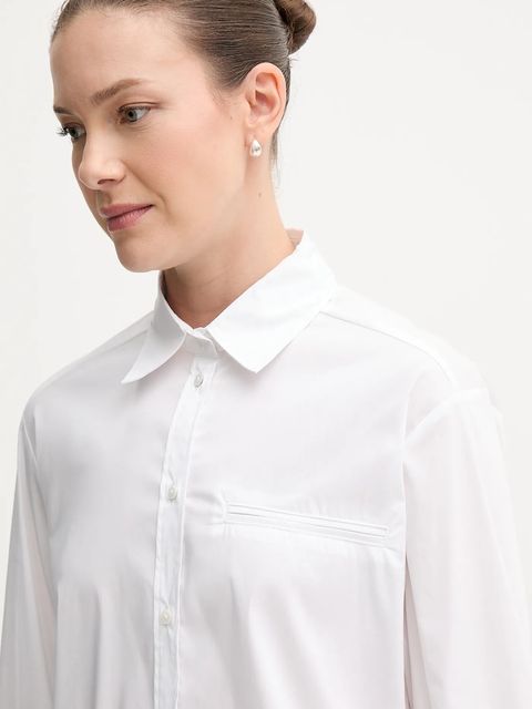 United Colors of Benetton koszula damska kolor biały relaxed z kołnierzykiem klasycznym 54KXDQ0CC