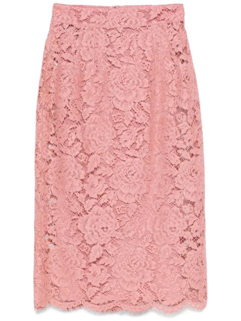 Dolce & Gabbana DNA logo-embroidered lace midi skirt - Pink - zdjęcie produktu nr 1