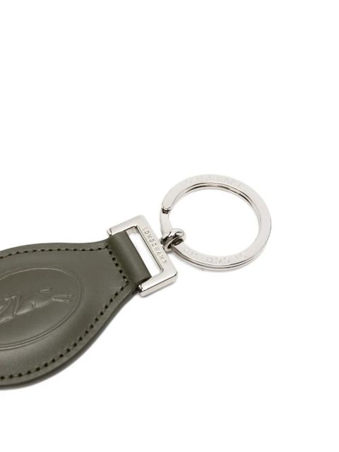 Longchamp Le Foulonné leather keyring - Green