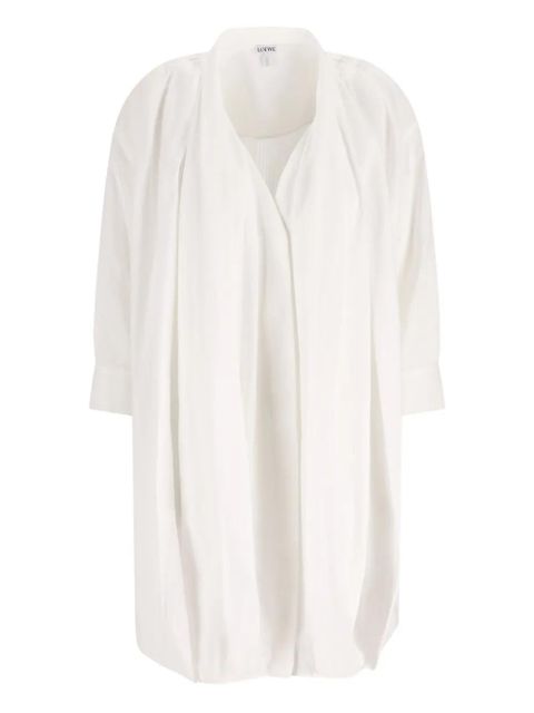 LOEWE pleated three-quarter sleeve mini dress - White - zdjęcie produktu nr 1
