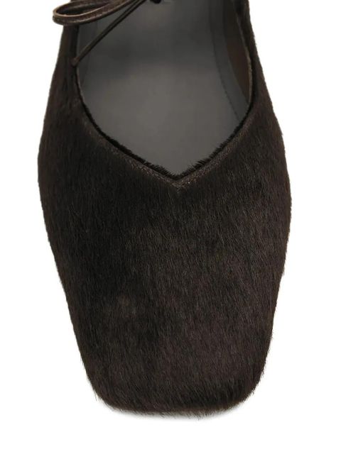 ALOHAS Sway square toe tie ballet flats - Brown