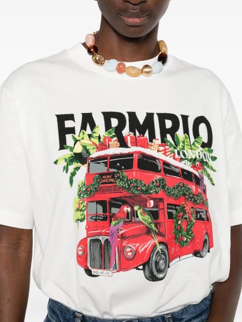 FARM Rio bus-graphic T-shirt - White