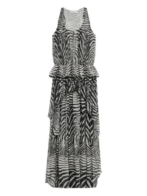 Blumarine zebra-print asymmetric dress - White - zdjęcie produktu nr 1