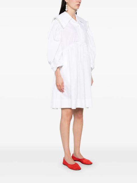 Simone Rocha beaded sailor-collar mini dress - White