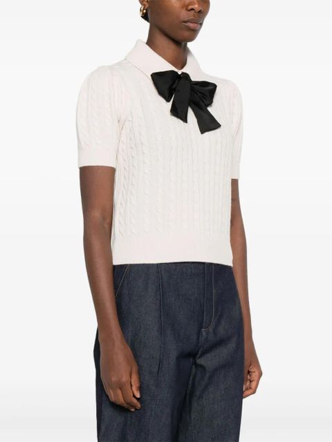 SANDRO virgin wool-blend polo shirt - Neutrals