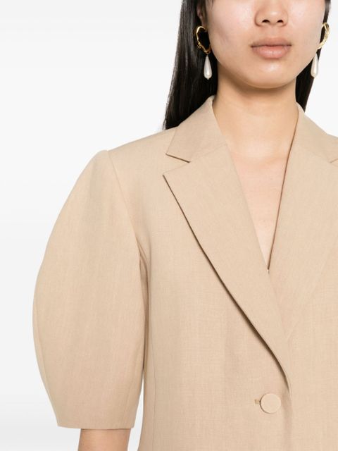 Chloé balloon-sleeve linen jacket - Neutrals