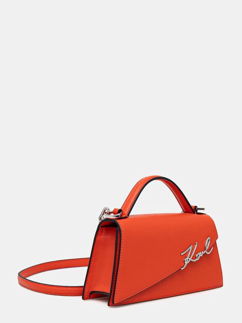 Karl Lagerfeld torebka skórzana K/SIGNATURE kolor pomarańczowy A1W30458 - zdjęcie produktu nr 2