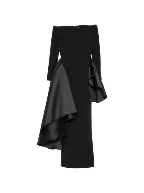 Solace London Kiana off-shoulder draped-detail maxi dress - Black - zdjęcie produktu nr 1