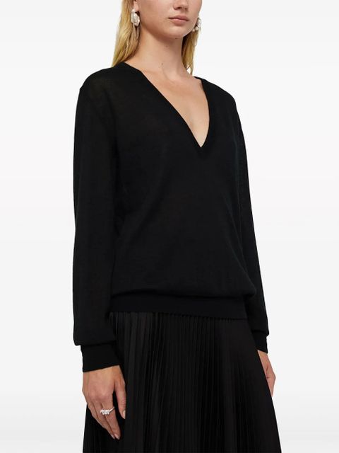 Jil Sander V-neck cashmere top - Black