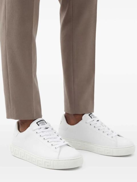 Versace Greca-embossed sneakers - White