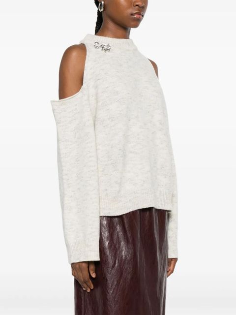 SOLOTRE cut-out detailing sweater - White