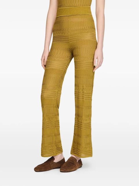 SANDRO pointelle knit trousers - Green