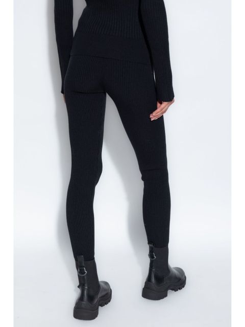 Moncler logo-appliqué leggings - Black