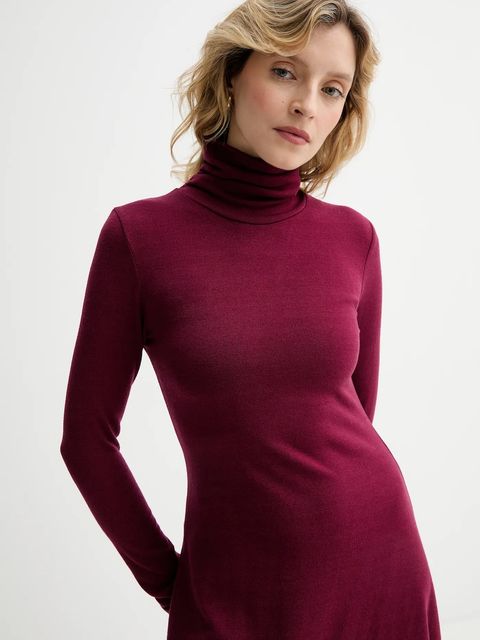 Answear.LAB sukienka kolor bordowy mini rozkloszowana