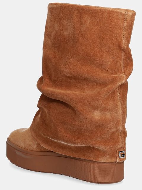 Guess śniegowce zamszowe GUINNA kolor brązowy FLFGUI SUE10